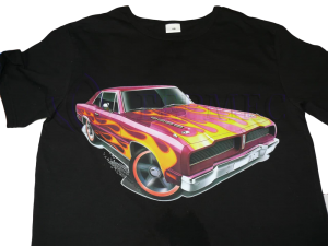 Черная футбока с dtf печатью