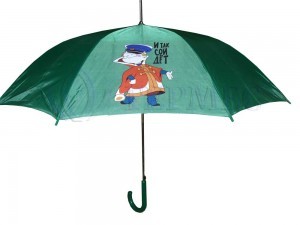 Цветной принт на зелёном зонте