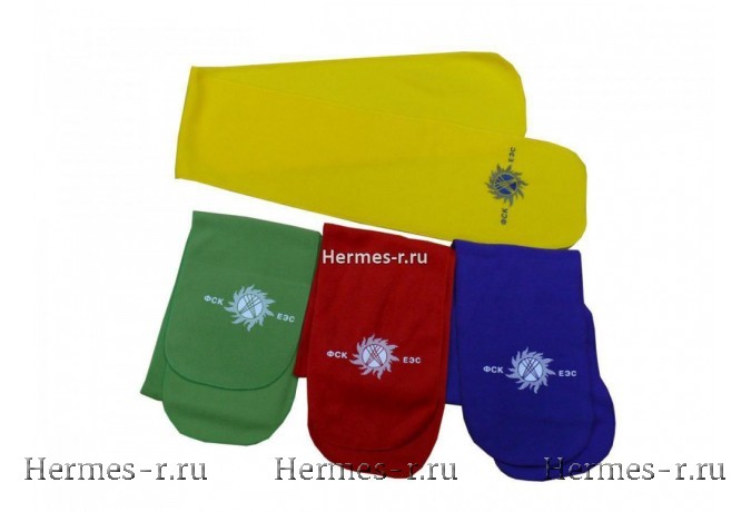 нанесение логотипа на флисовые шарфы