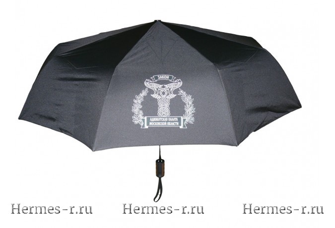 Печать логотипа на черном зонте