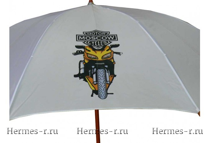 Большая печать на белом зонте